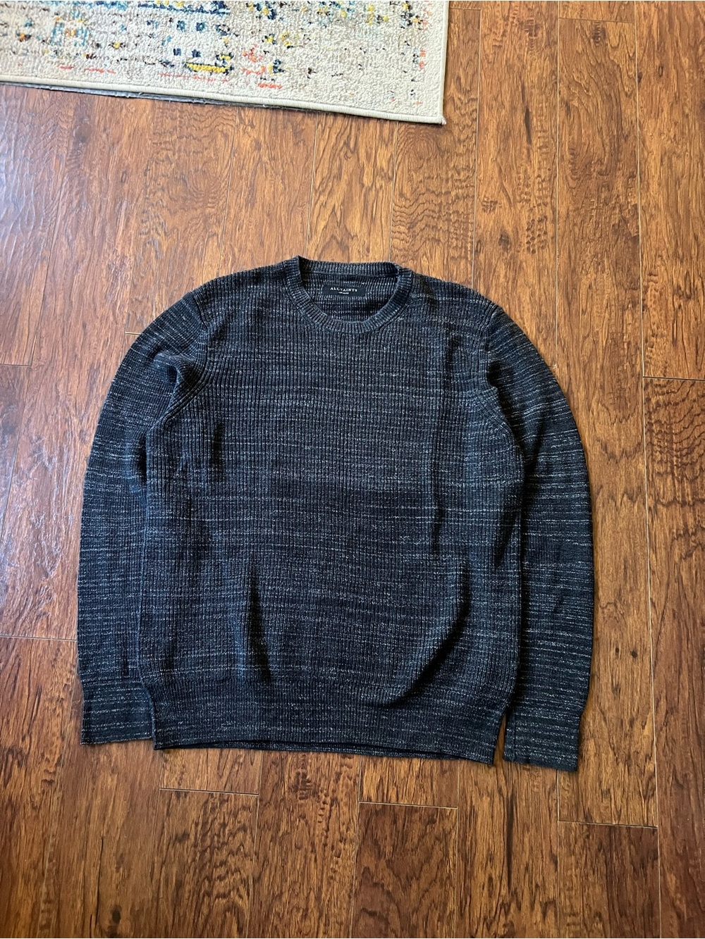 All Saints Rydal Crew Neck Cotton Wool Ribbed Sweater Men's Size Medium
